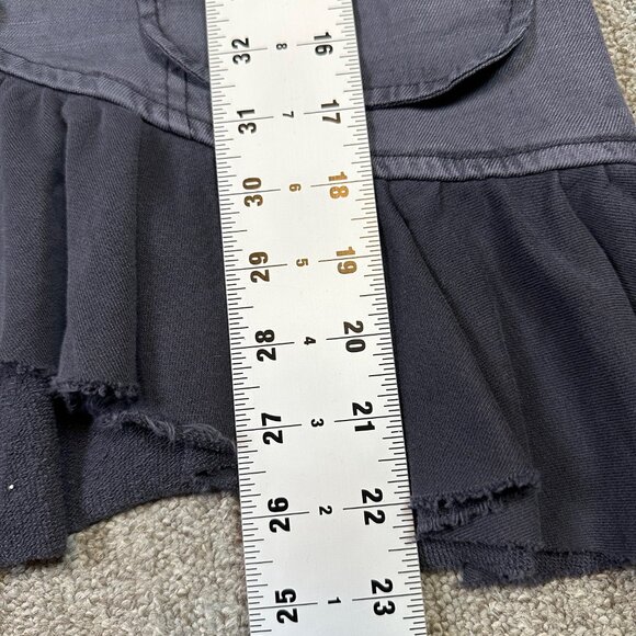 Sundance Laurel Legends Blue Grey Linen Peplum Ruffle Military Jacket Small - Picture 4 of 6